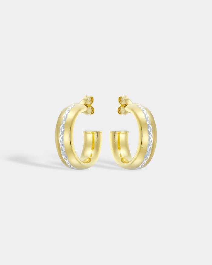 Vogue hoops in gold-plated Silver 925  with a faceted white detail