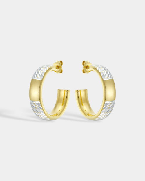 Vogue hoops in gold-plated Silver 925 with diamond-cut texture