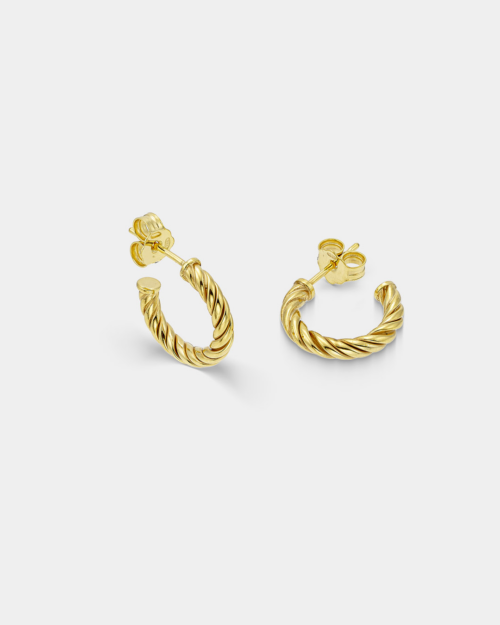 Vogue hoops in gold-plated Silver 925 and a twisted rope design