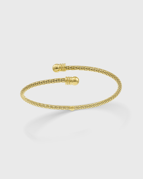 Vogue cuff in gold-plated Silver 925 and snake-skin design