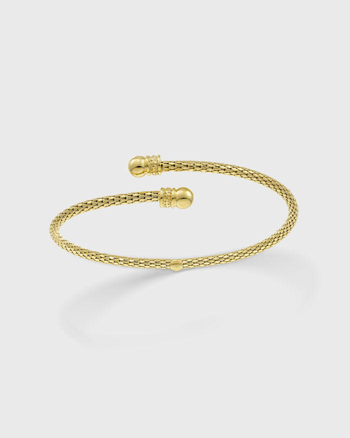 Vogue cuff in gold-plated Silver 925 and snake-skin design