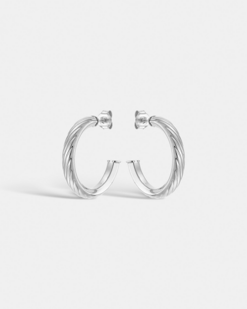 Vogue hoops in Silver 925 with twisted design