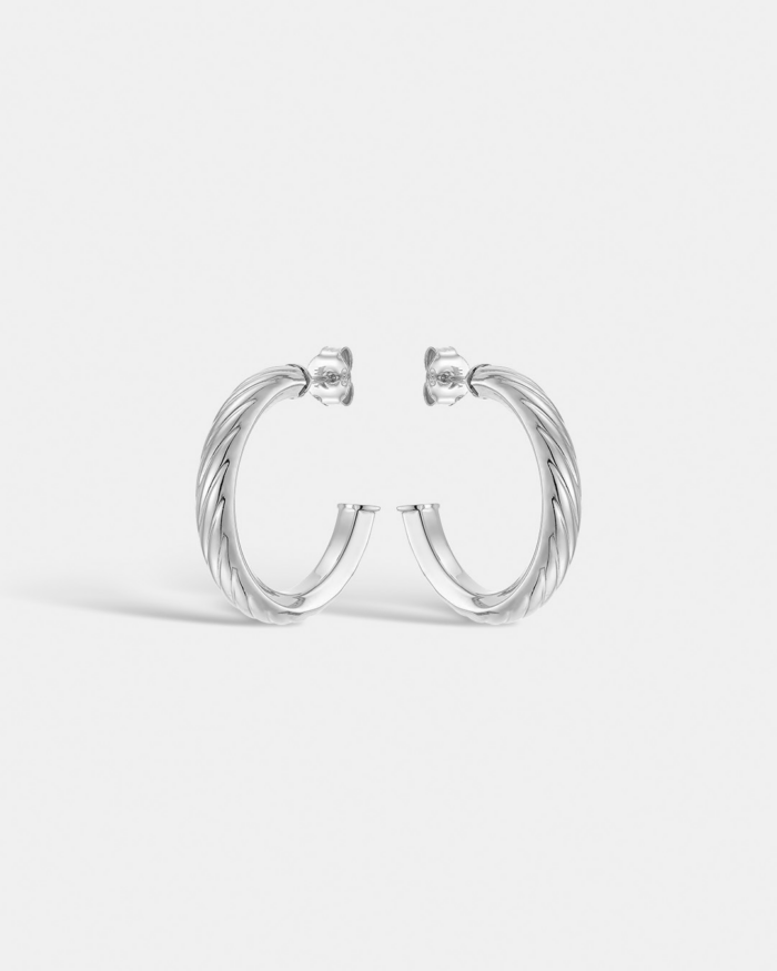 Vogue hoops in Silver 925 with twisted design