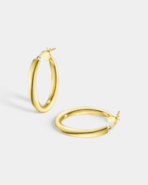 Hoop earrings medium size in gold-plated Silver 925°