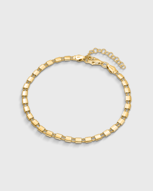 Box Chain Bracelet in Gold-Plated Silver 925°