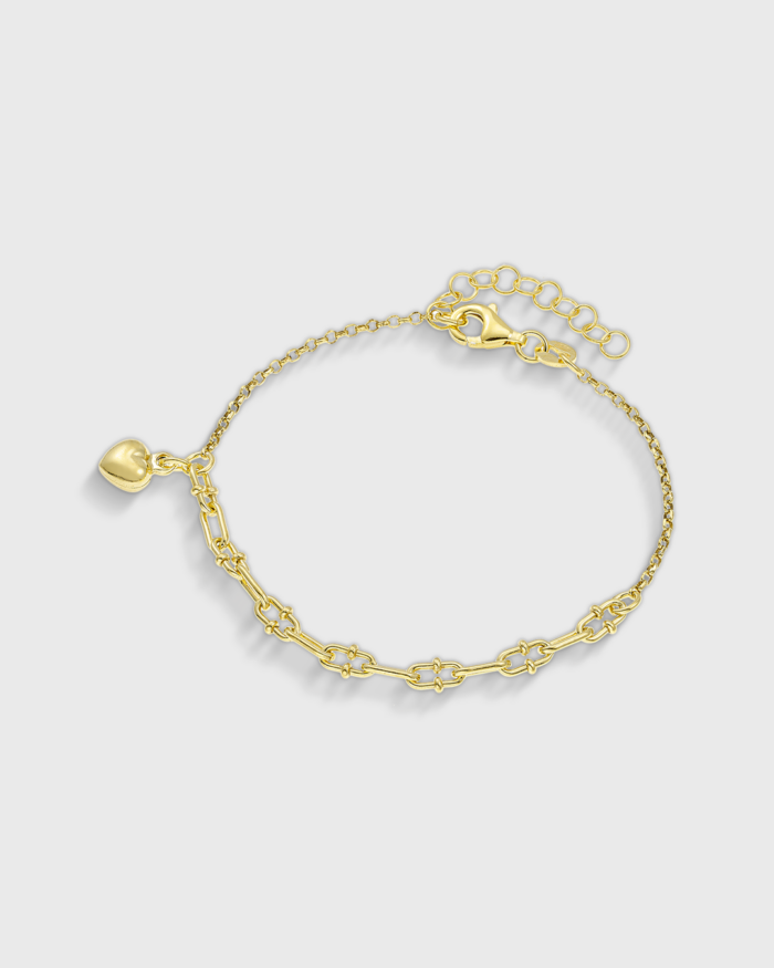 Bracelet with heart charm in gold-plated Silver 925°