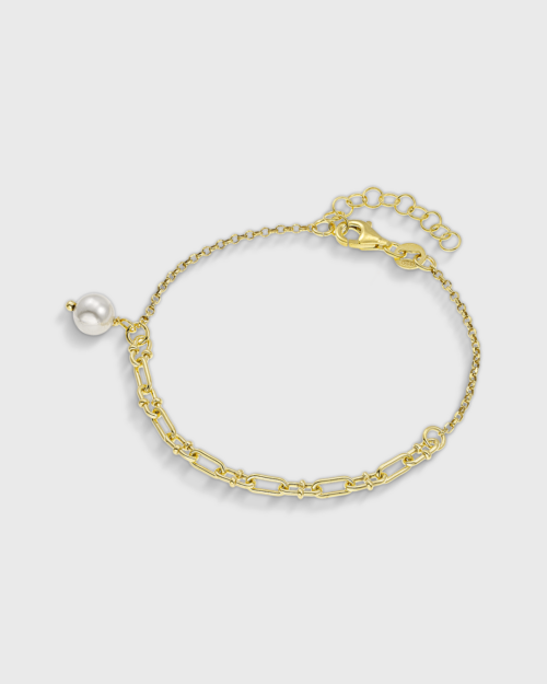 Bracelet with pearl charm in gold-plated Silver 925°