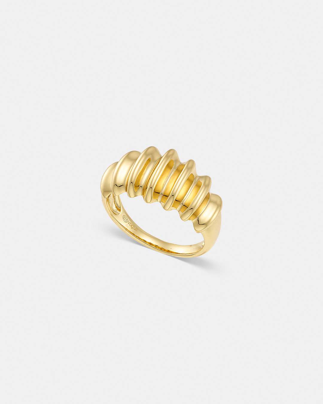 Sculptural wave ring in gold-plated Silver 925°
