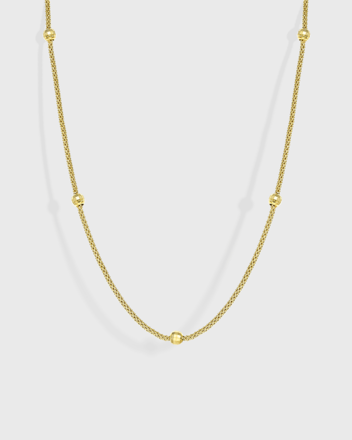 Chain necklace with beads in gold-plated Silver 925°