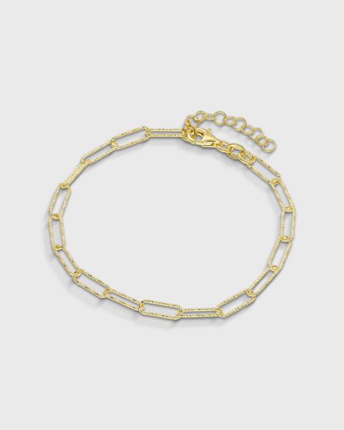 Paperclip chain bracelet in gold-plated Silver 925°