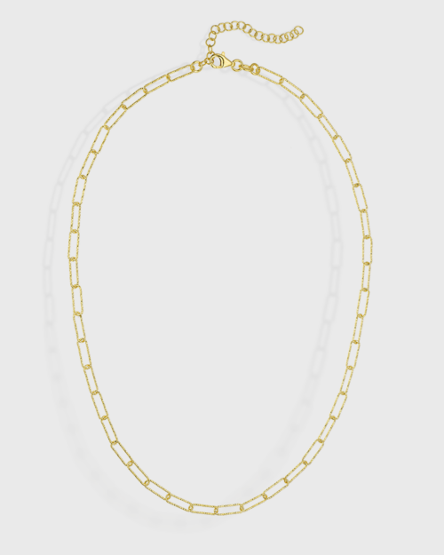 Paperclip chain necklace in gold-plated Silver 925°