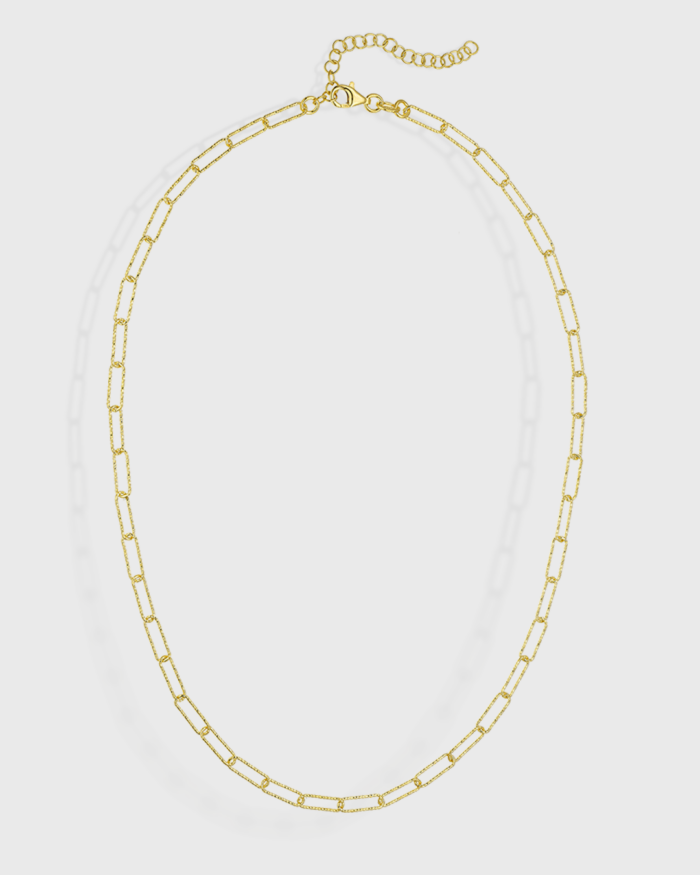 Paperclip chain necklace in gold-plated Silver 925°