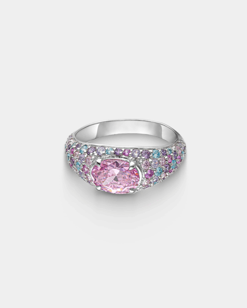 Multicolor zircon ring in Silver 925°