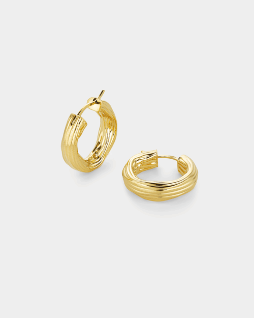 Twisted hoop earrings in gold-plated Silver 925°
