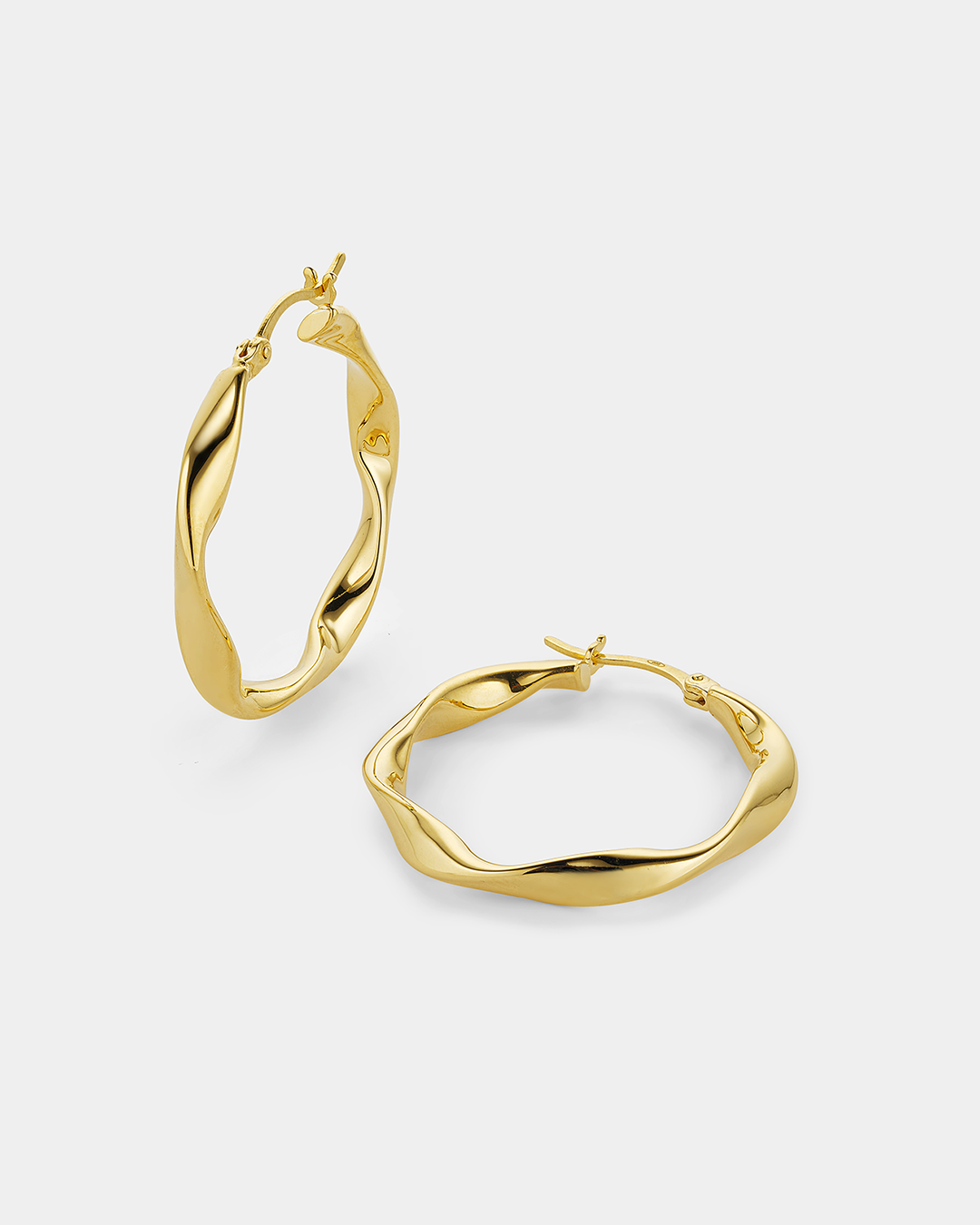 20172302201 Twisted hoop earrings medium- sized in gold plated Silver 925°