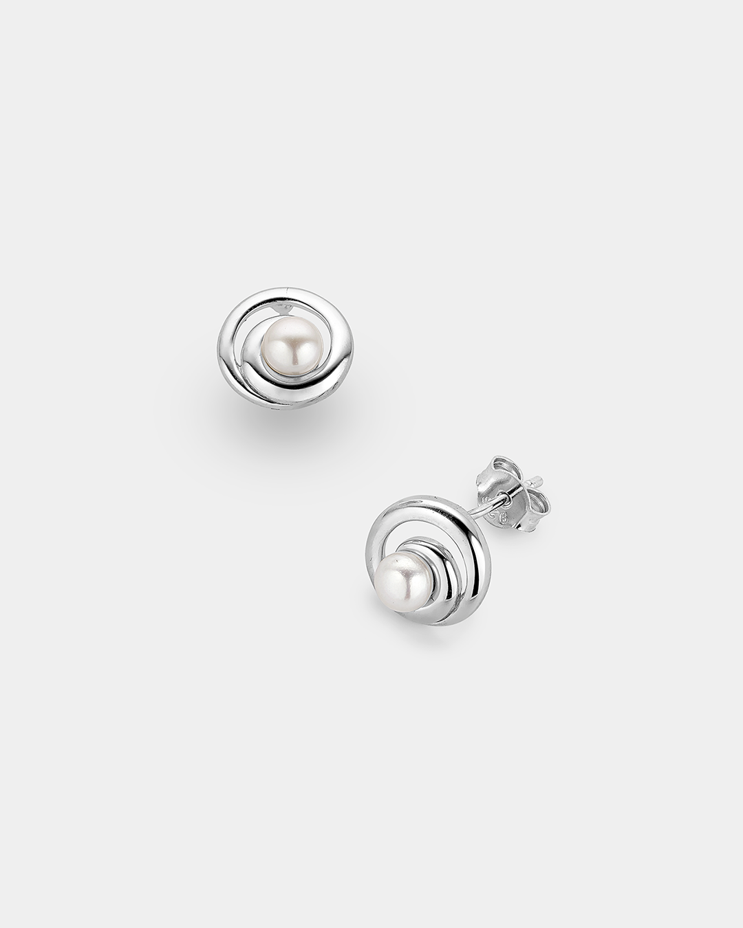 20172346243 Pearl spiral earrings in Silver 925°