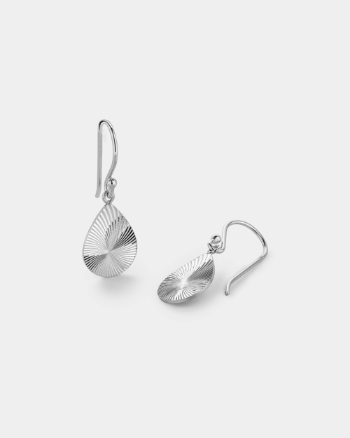 Textured teardrop dangle earrings in Silver 925°