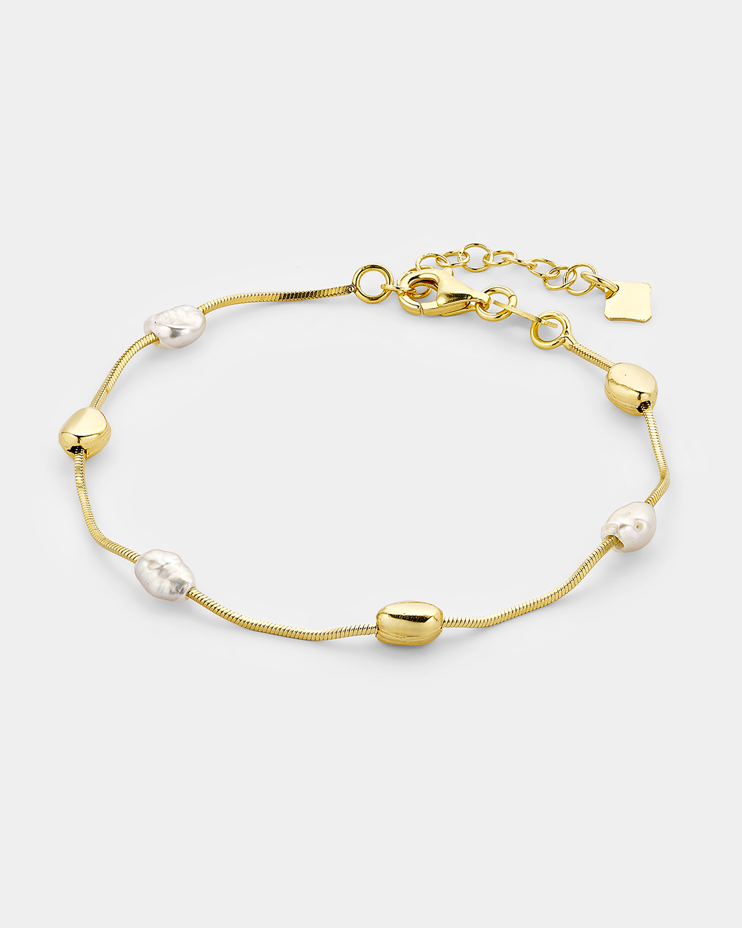 20173424341 Dots and pearl bracelet in gold-plated Silver 925°