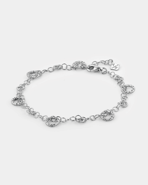Bracelet with textured circles in Silver 925°
