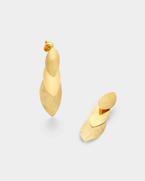 Vogue earrings in matte brushed and shiny finishing in gold-plated Silver 925°