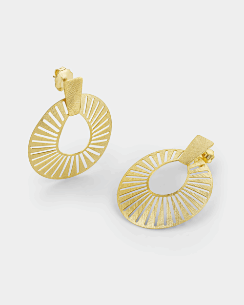 Cut-out oval earrings in gold-plated Silver 925°