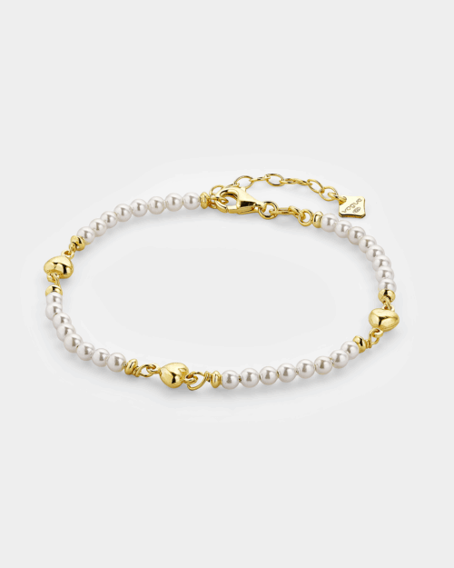 Pearl bracelet with gold-plated Silver  925° accents