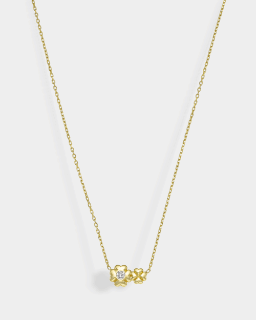 Necklace with flowers in gold-plated Silver 925°