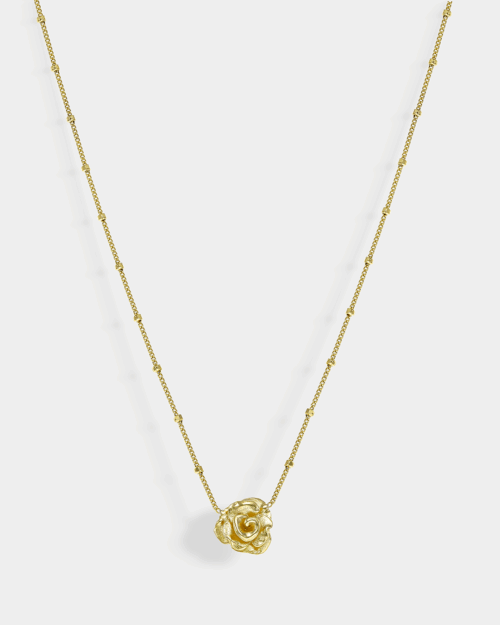 Necklace with sculpted design in gold-plated Silver 925°