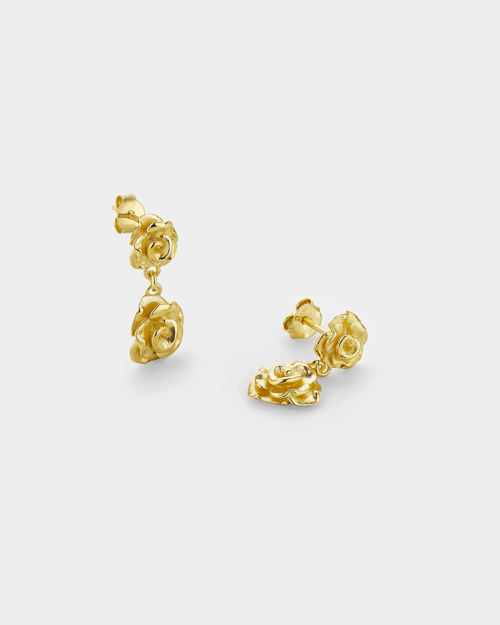 Earrings with sculpted design in gold-plated Silver 925°