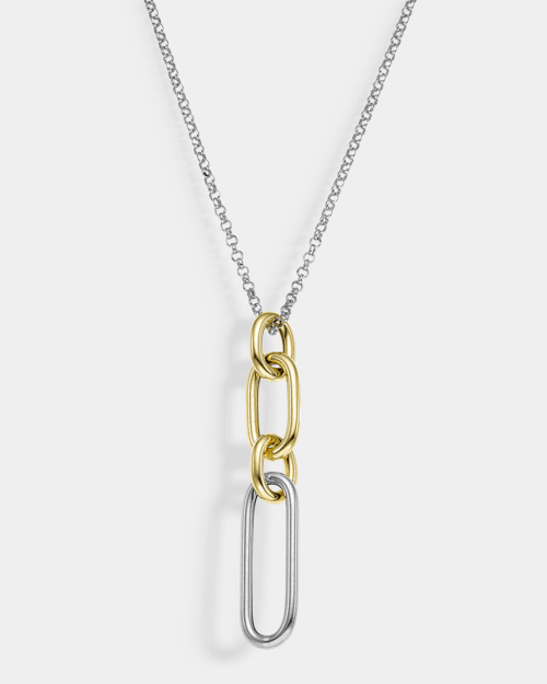Link necklace two tones in gold-plated Silver 925°