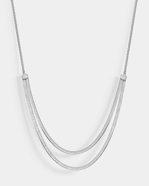 Double snake chain necklace in Silver 925°