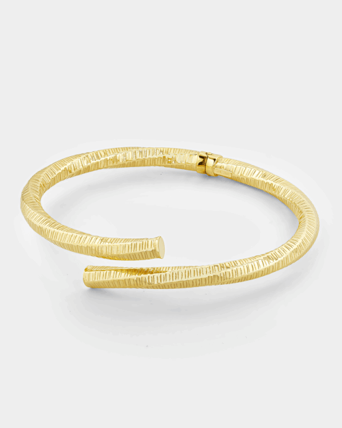 Cuff with hammered finish in gold-plated Silver 925°