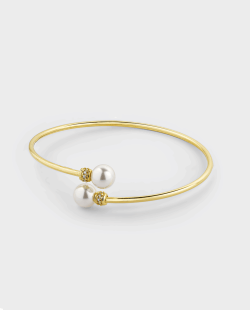 Cuff in gold-plated Silver 925° with white pearls