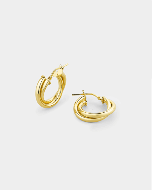 Entwine hoop earrings in gold-plated Silver 925°