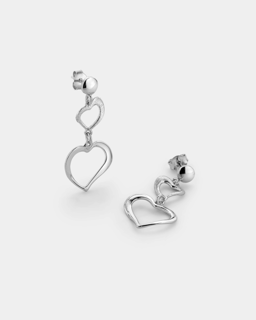Dangle heart earrings in Silver 925°