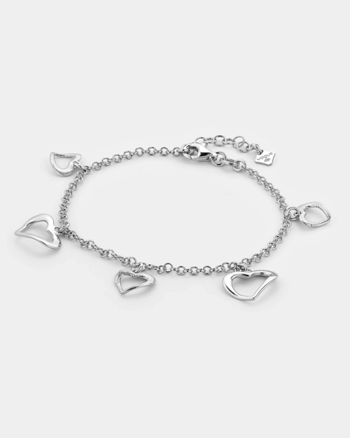 Heart charm bracelet in Silver 925°