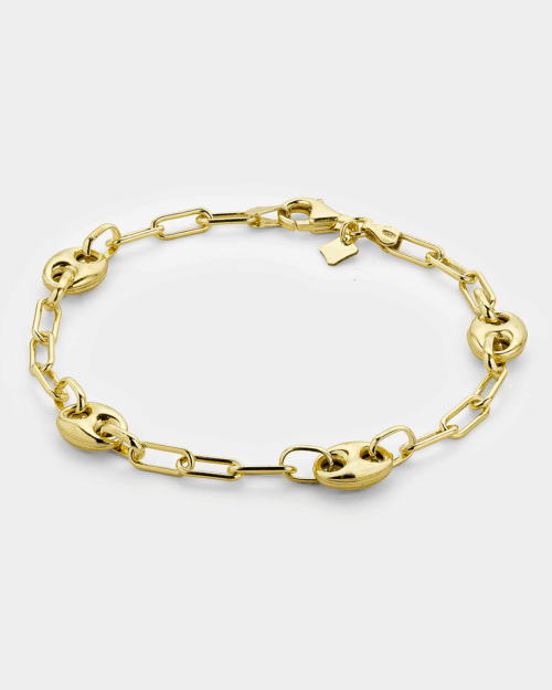 Bold link bracelet in gold-plated Silver 925°