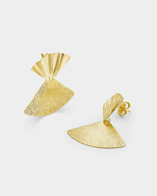 20179305201 Earrings in gold-plated Silver 925° with hammered design