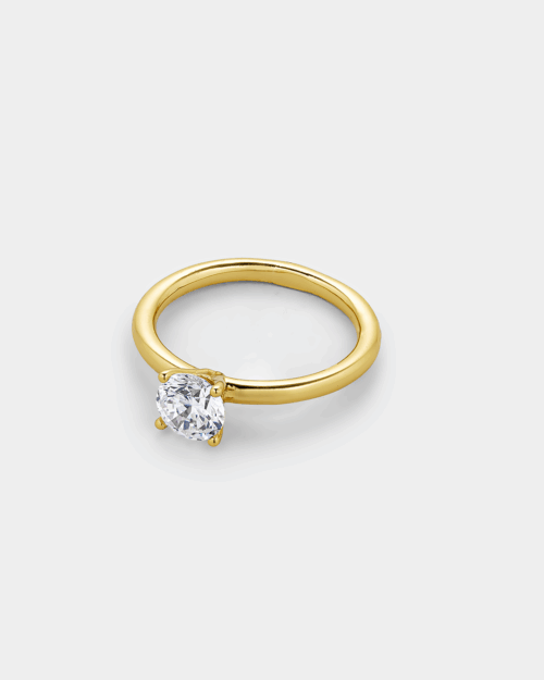 Solitaire ring in gold-plated Silver 925°
