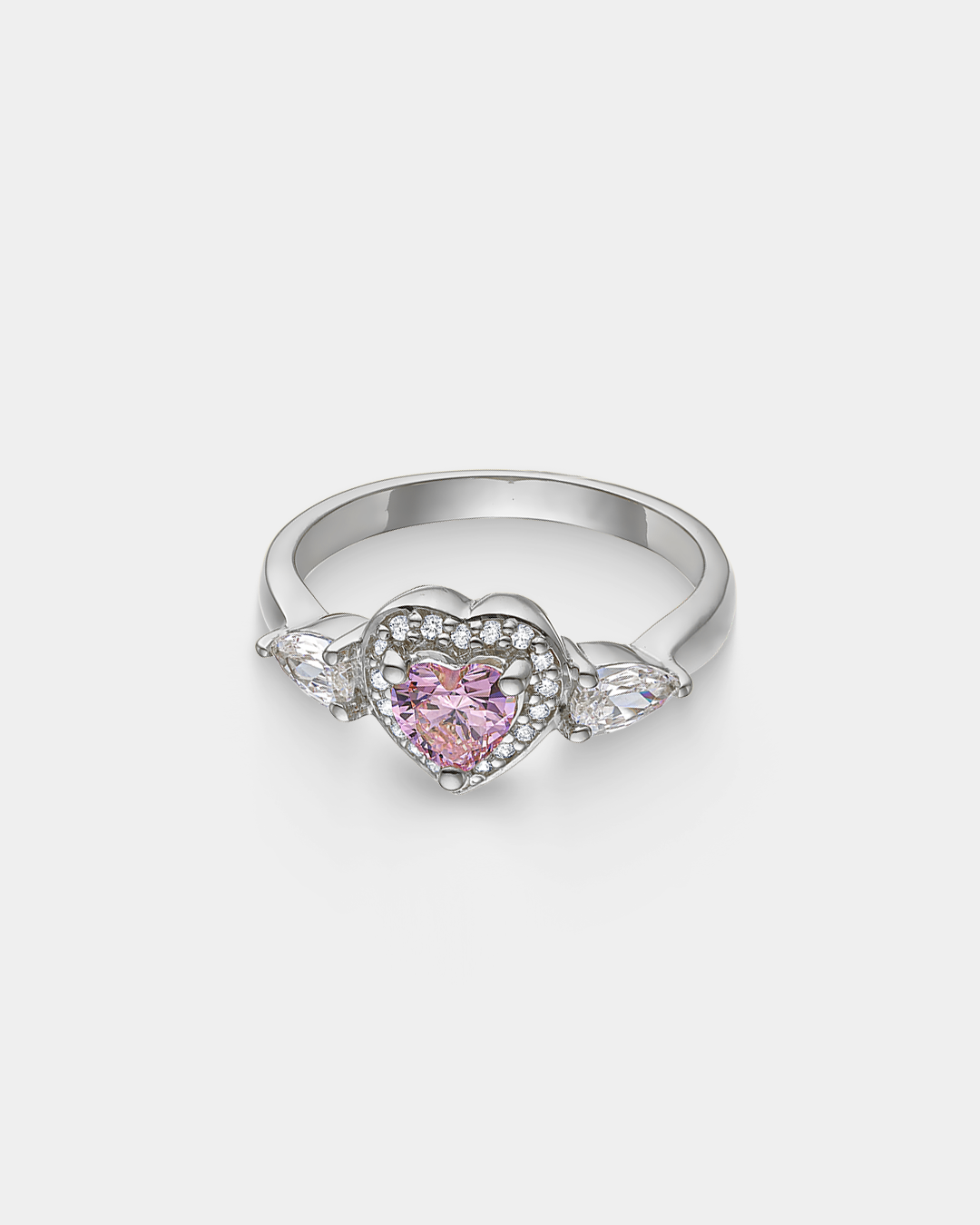20170446133 Pink heart-cut ring in gold-plated Silver 925°