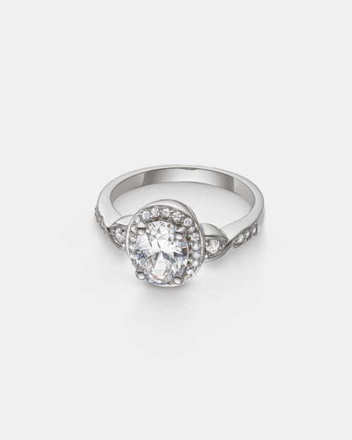 Oval-cut zircon ring Silver 925°