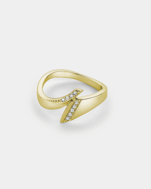 Ring with white zircons in gold-plated Silver 925°
