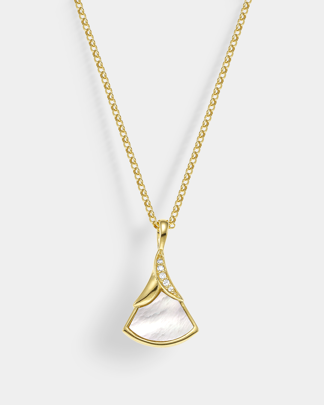 20171346551 Necklace with white mother of pearl in gold-plated Silver 925°