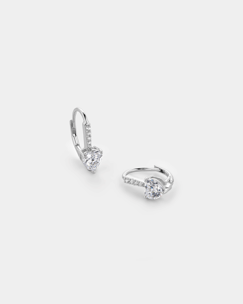 Heart-shaped zircon earrings in Silver  925°