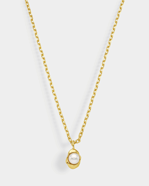 Pearl necklace in gold plated Silver 925°