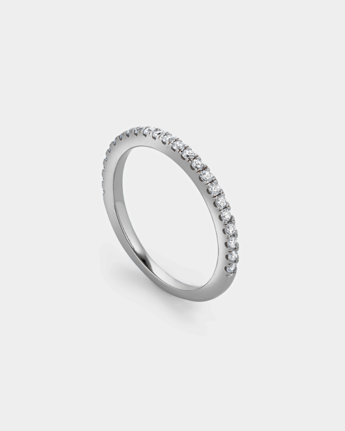 Ring with white zircons in pave setting in Silver 925°
