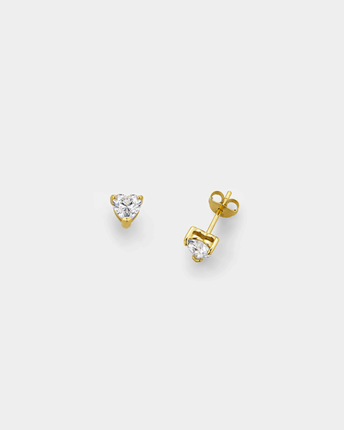 Solitaire earrings in gold-plated Silver 925°