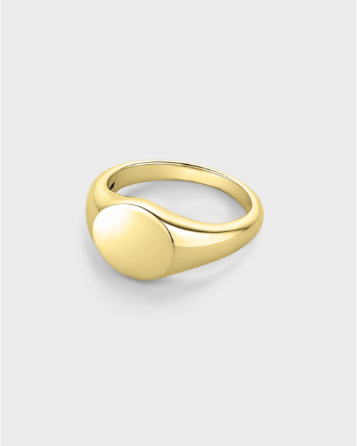 Chevalier round signet in gold-plated Silver 925°