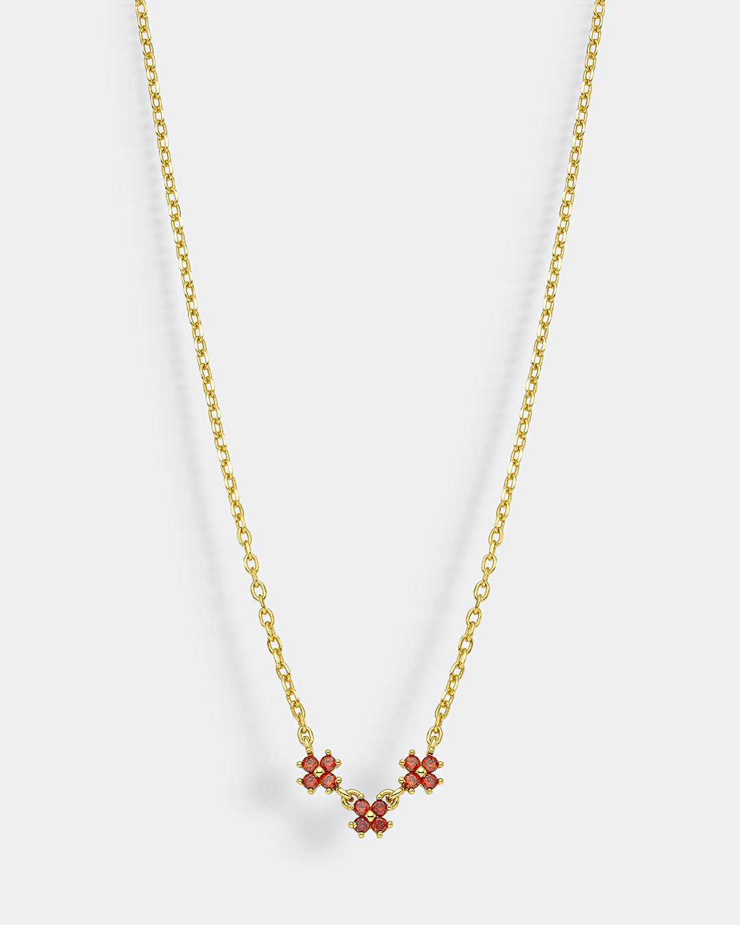 20172655431 Necklace in gold-plated Silver 925° with red baguette zircons