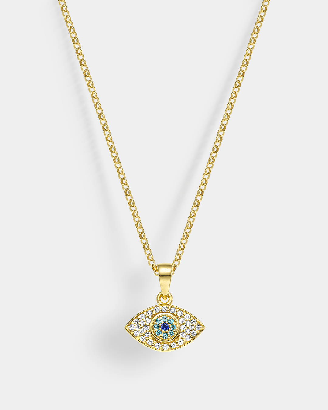 20172946521 Eye zircon necklace in gold-plated Silver 925°